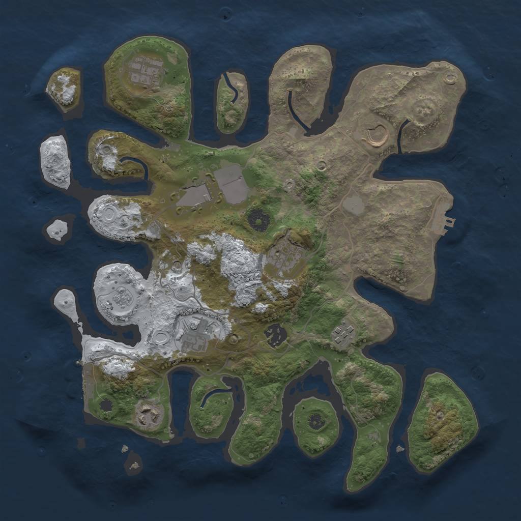 Rust Map: Procedural Map, Size: 3500, Seed: 1007442, 17 Monuments