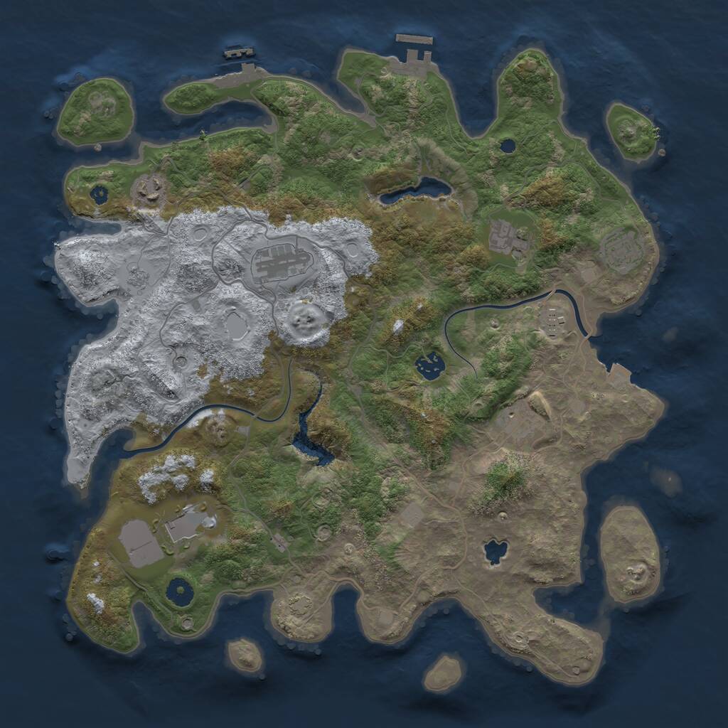 Rust Map: Procedural Map, Size: 4000, Seed: 599609, 14 Monuments