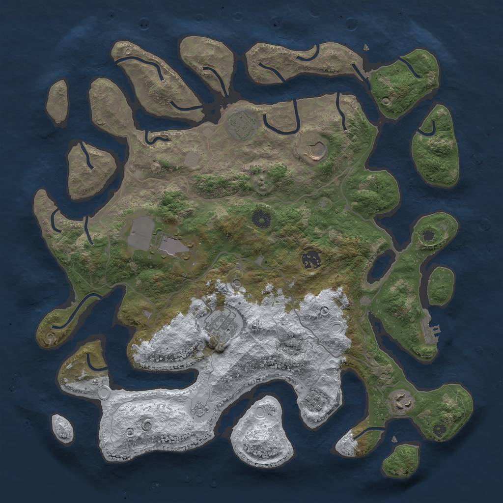 Rust Map: Procedural Map, Size: 4000, Seed: 377876, 15 Monuments