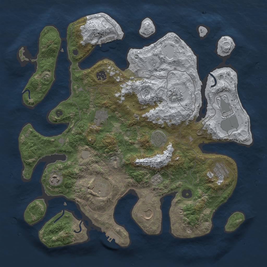 Rust Map: Procedural Map, Size: 4000, Seed: 758715, 19 Monuments