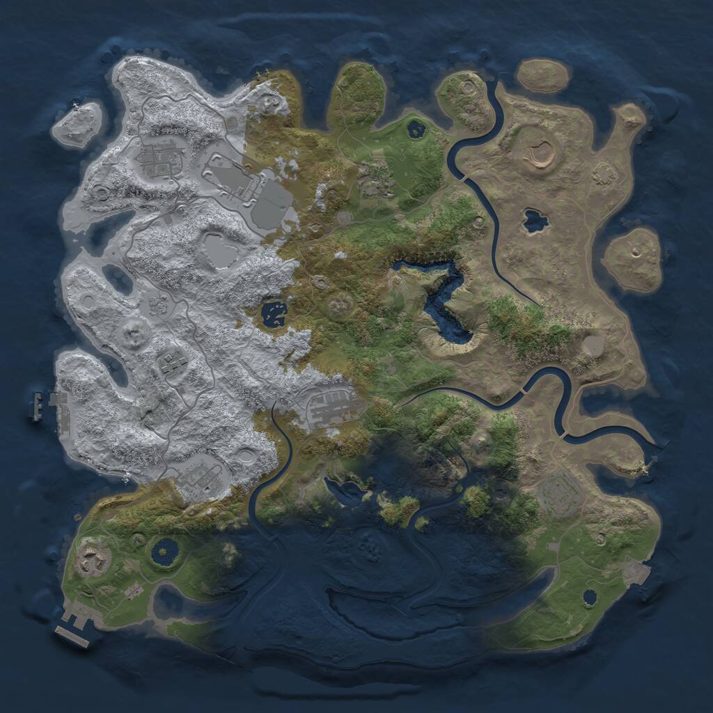 Rust Map: Procedural Map, Size: 4000, Seed: 337956, 16 Monuments