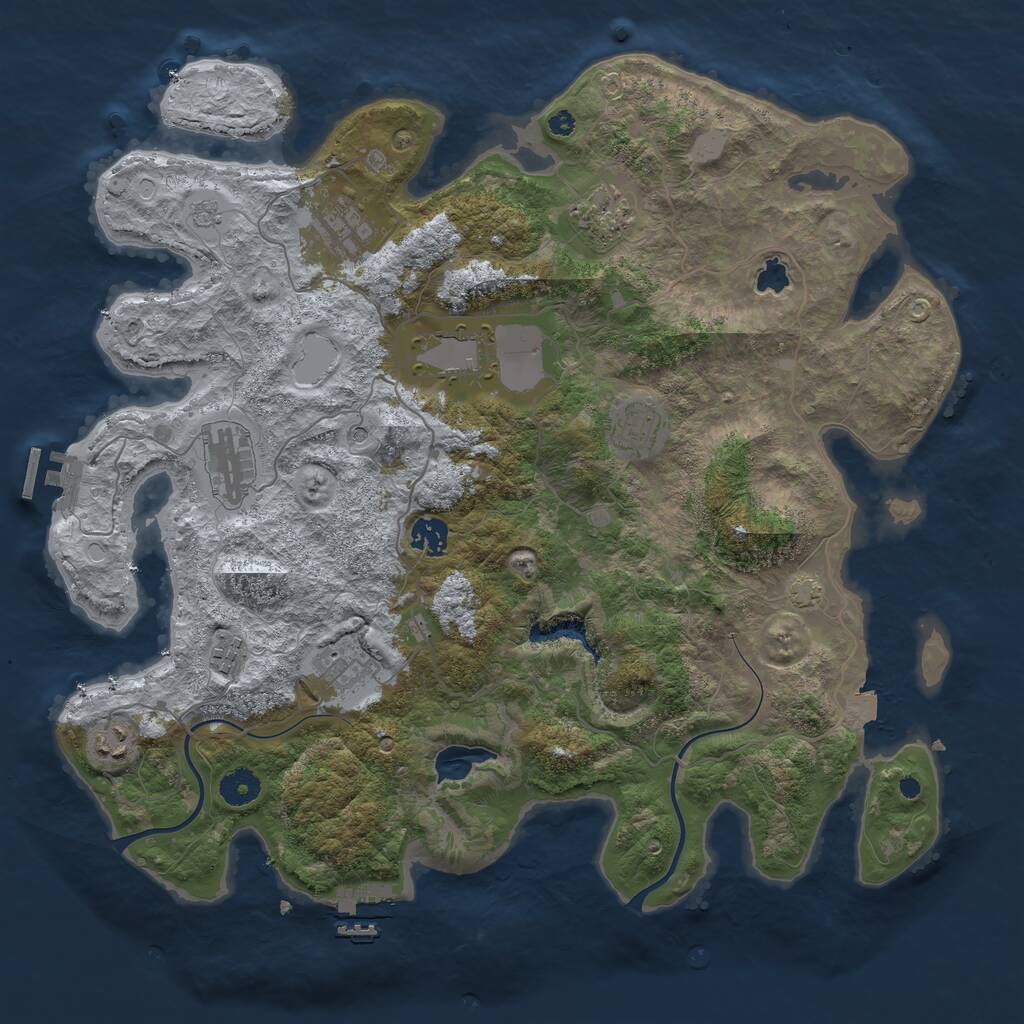 Rust Map: Procedural Map, Size: 4000, Seed: 2708987, 15 Monuments