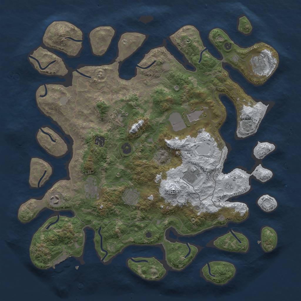 Rust Map: Procedural Map, Size: 4250, Seed: 4315136, 17 Monuments