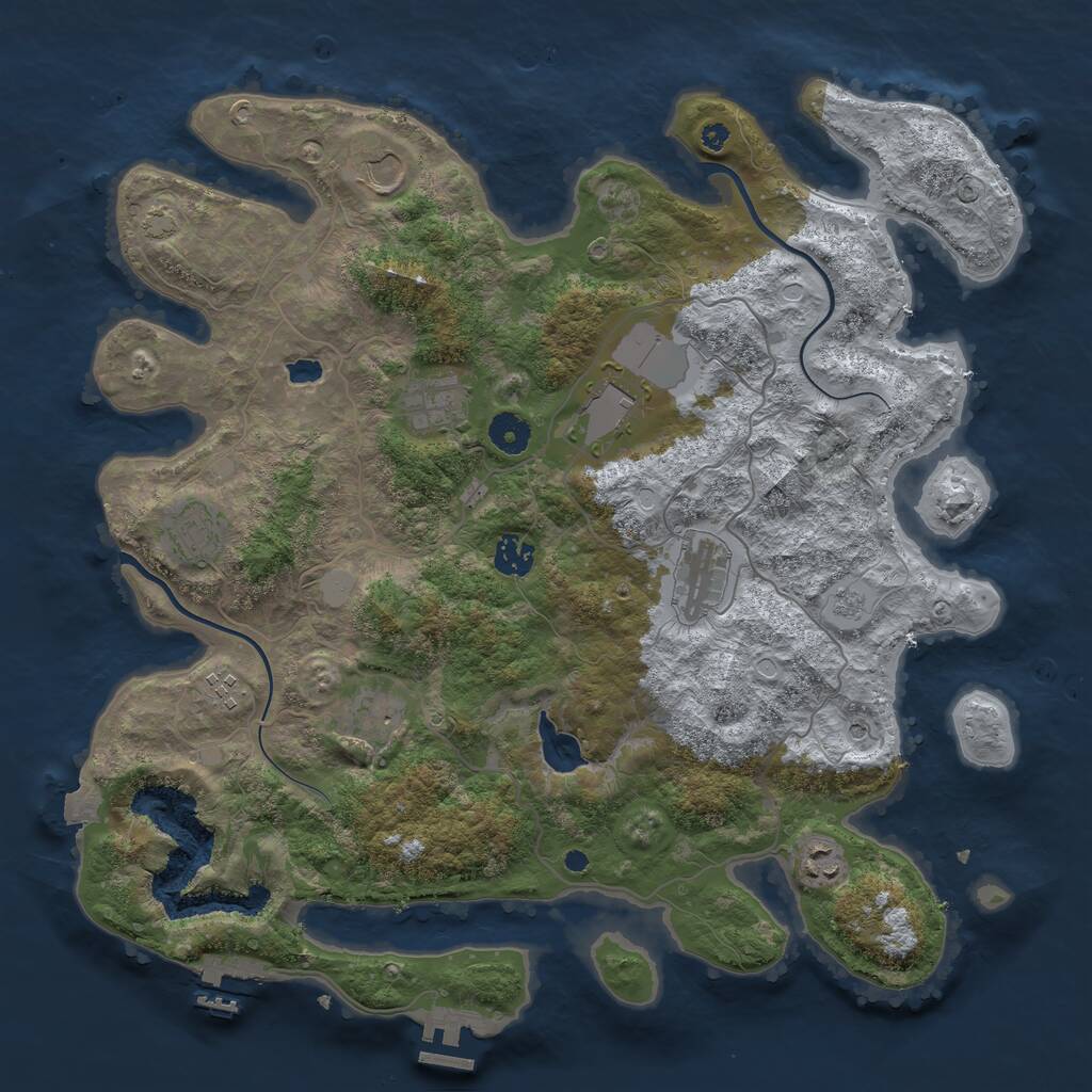 Rust Map: Procedural Map, Size: 4000, Seed: 327537, 15 Monuments