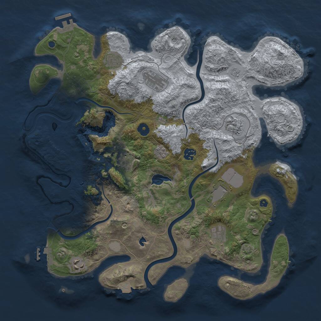 Rust Map: Procedural Map, Size: 4000, Seed: 4282320, 15 Monuments