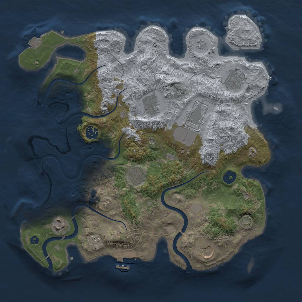 Rust Map: Procedural Map, Size: 3500, Seed: 2198567, 14 Monuments