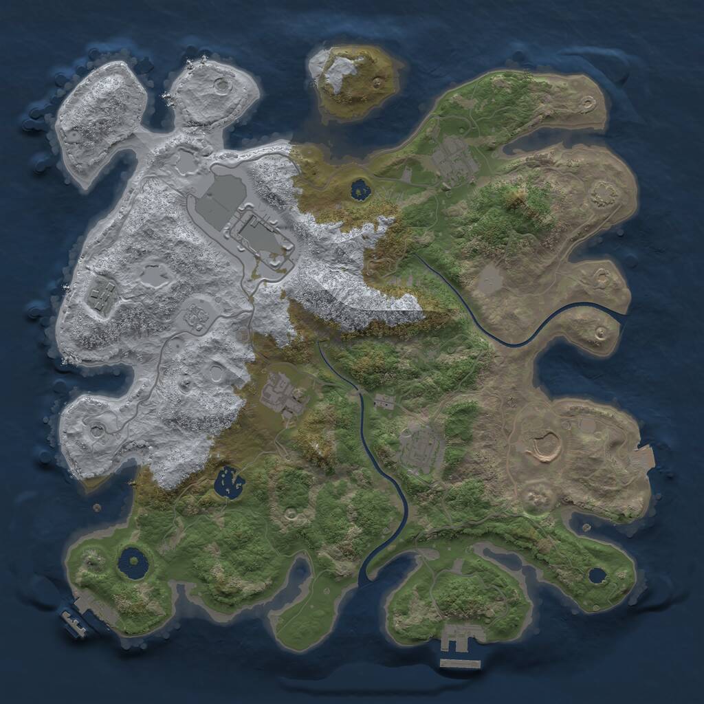 Rust Map: Procedural Map, Size: 3500, Seed: 1269125, 13 Monuments