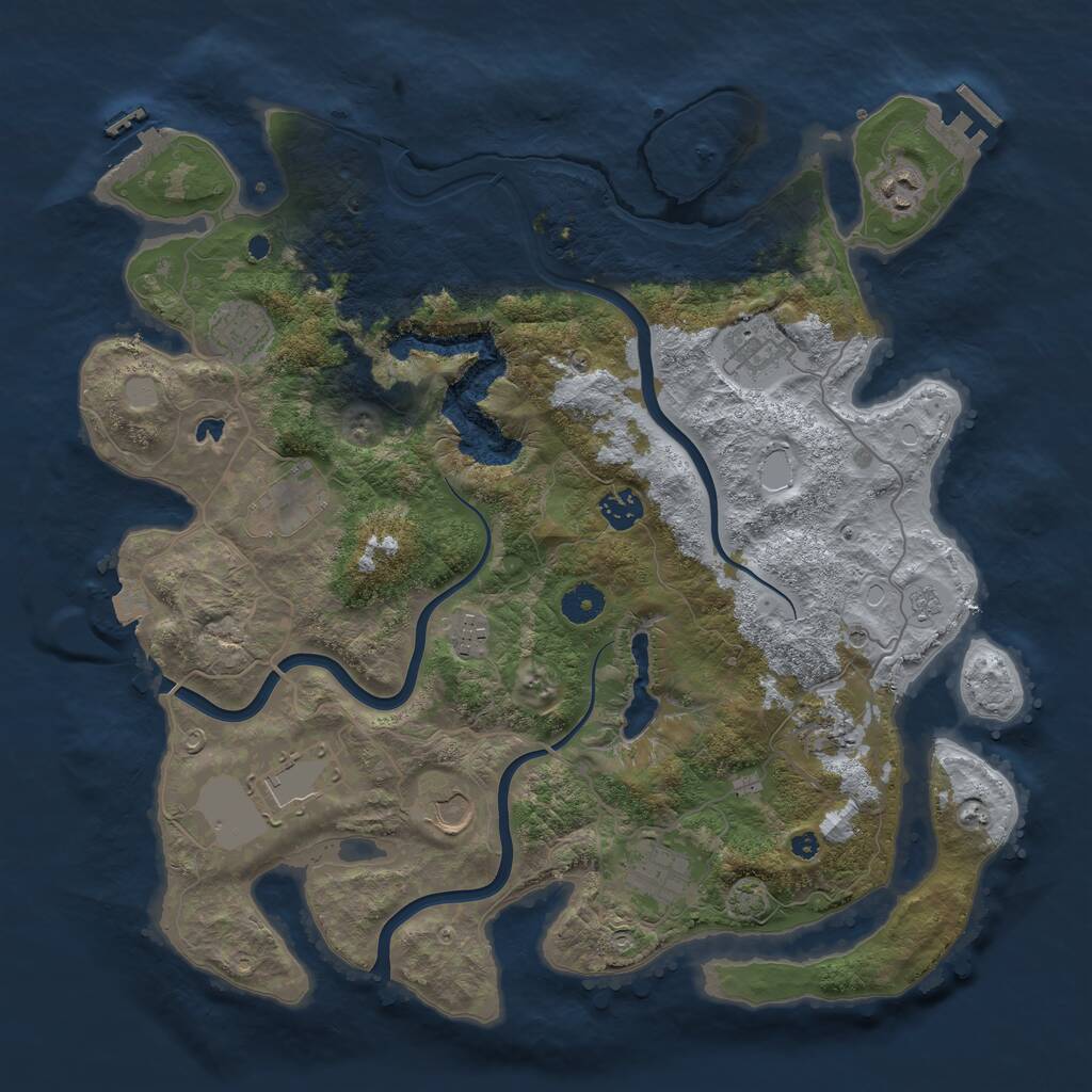 Rust Map: Procedural Map, Size: 4000, Seed: 5008102, 16 Monuments
