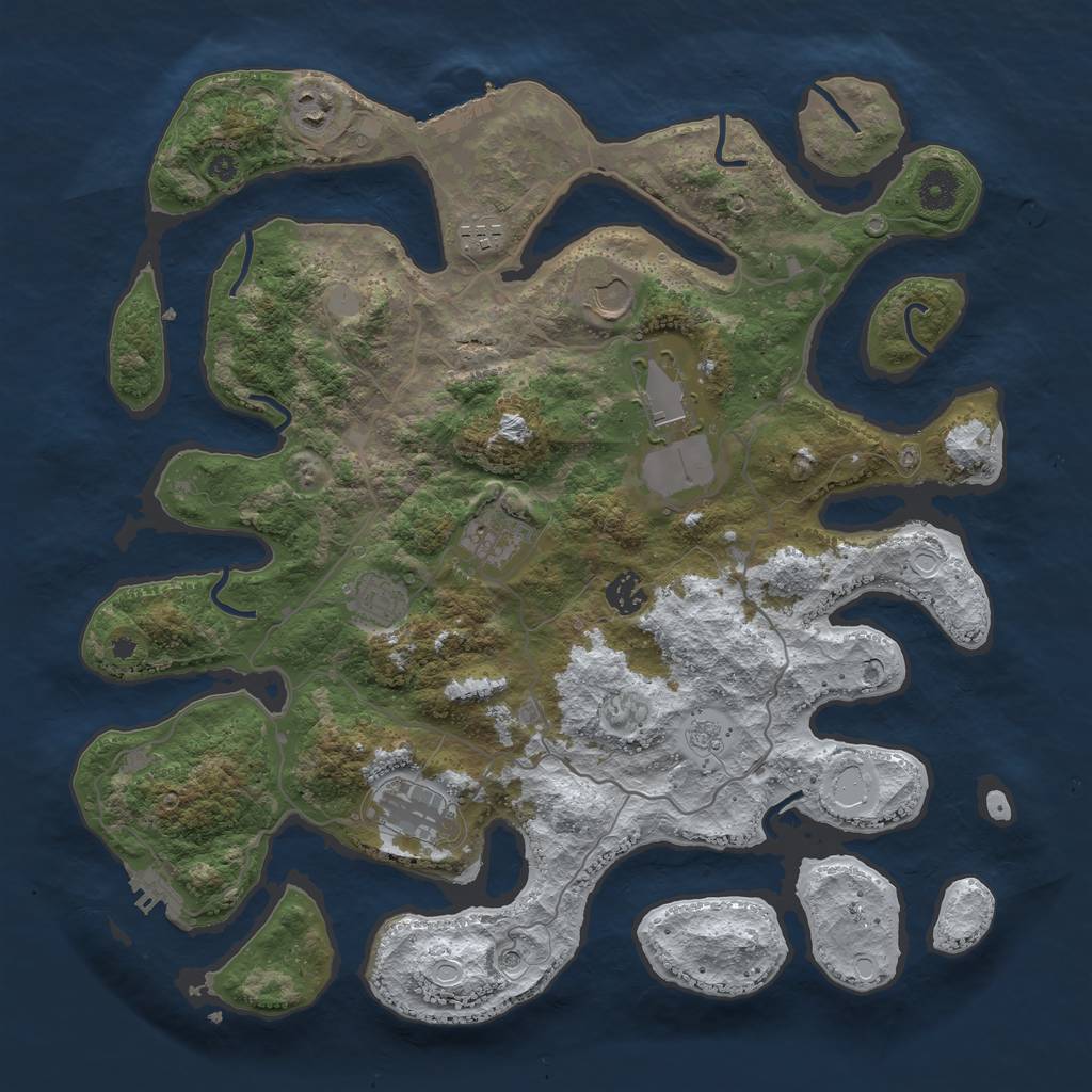 Rust Map: Procedural Map, Size: 4000, Seed: 641033, 17 Monuments