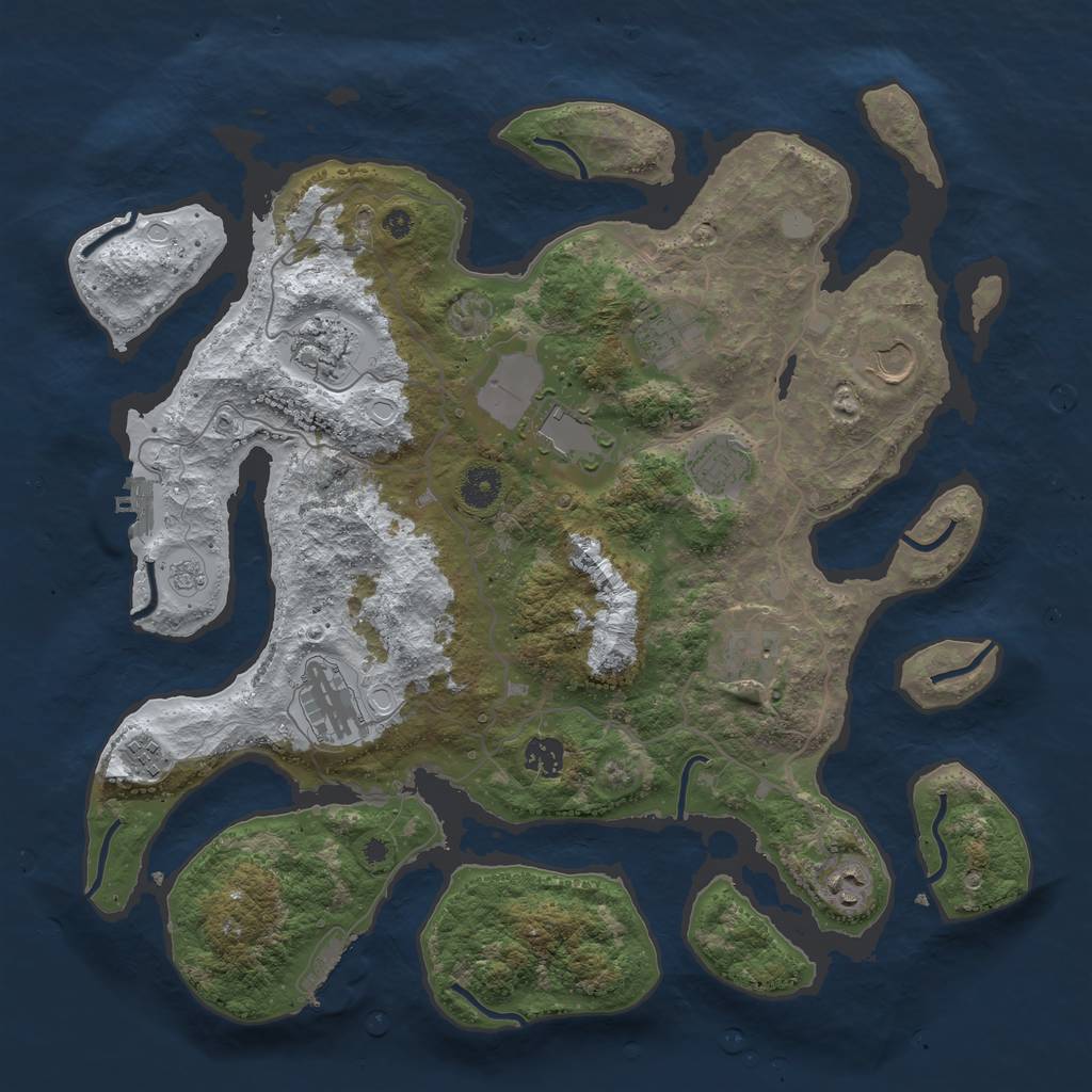 Rust Map: Procedural Map, Size: 4000, Seed: 700316, 18 Monuments