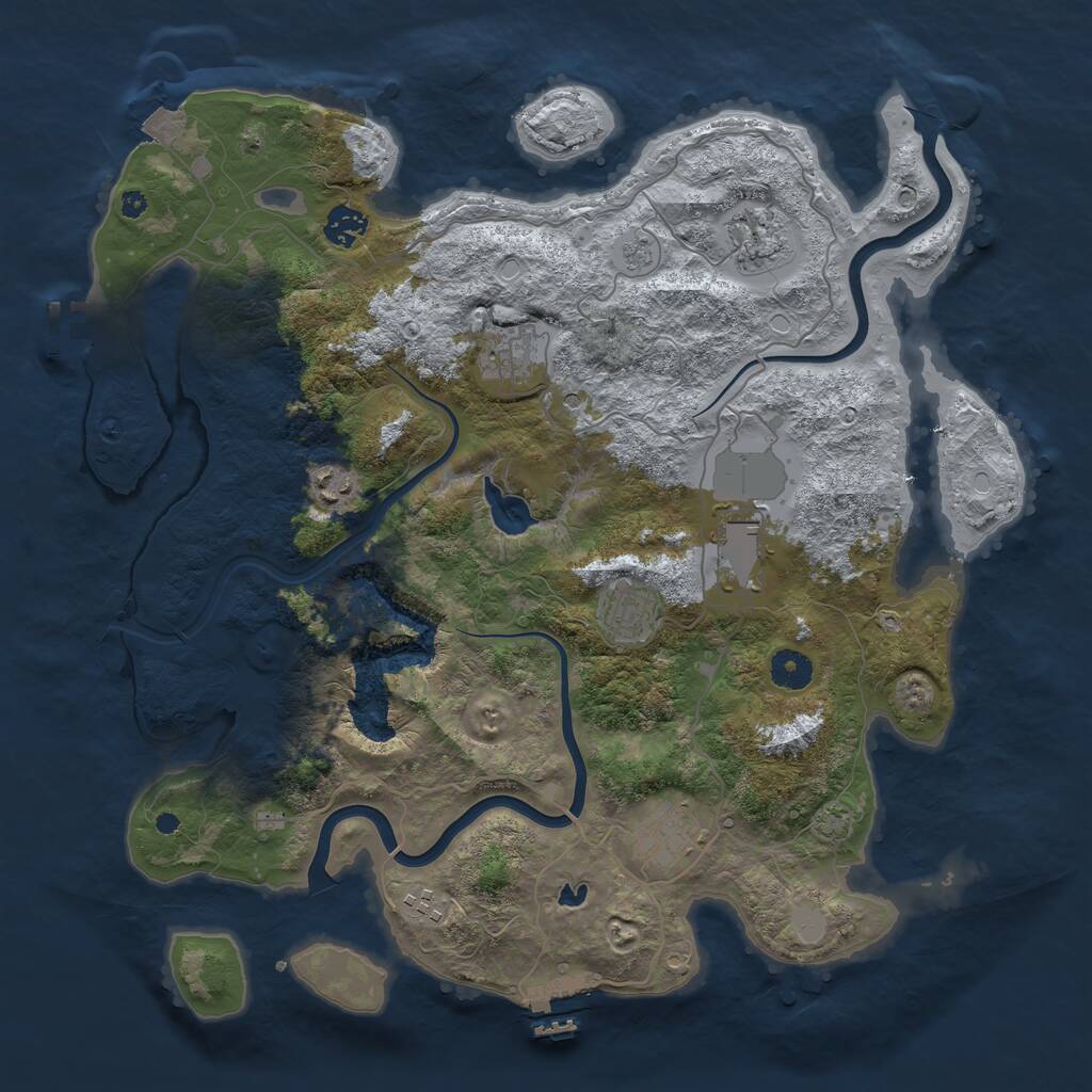 Rust Map: Procedural Map, Size: 4000, Seed: 178666, 14 Monuments