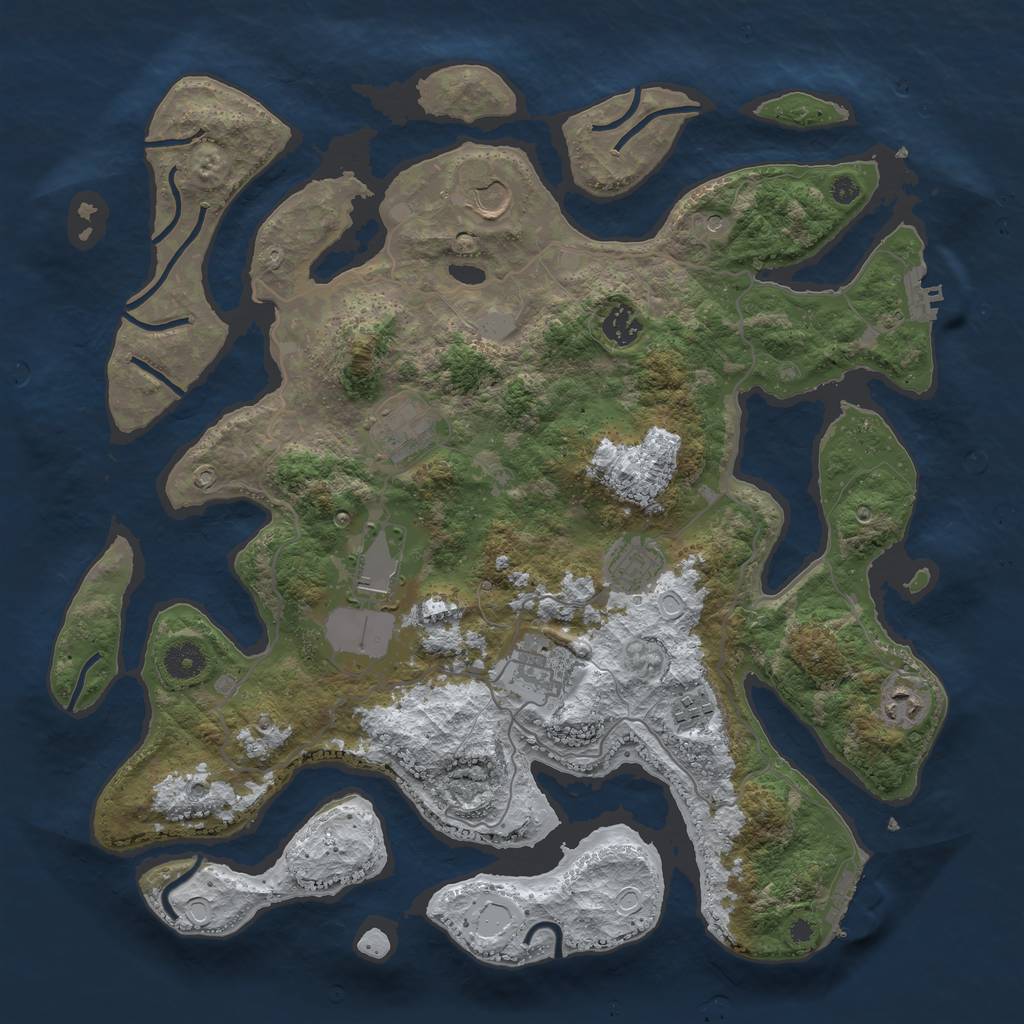 Rust Map: Procedural Map, Size: 4000, Seed: 338960, 16 Monuments