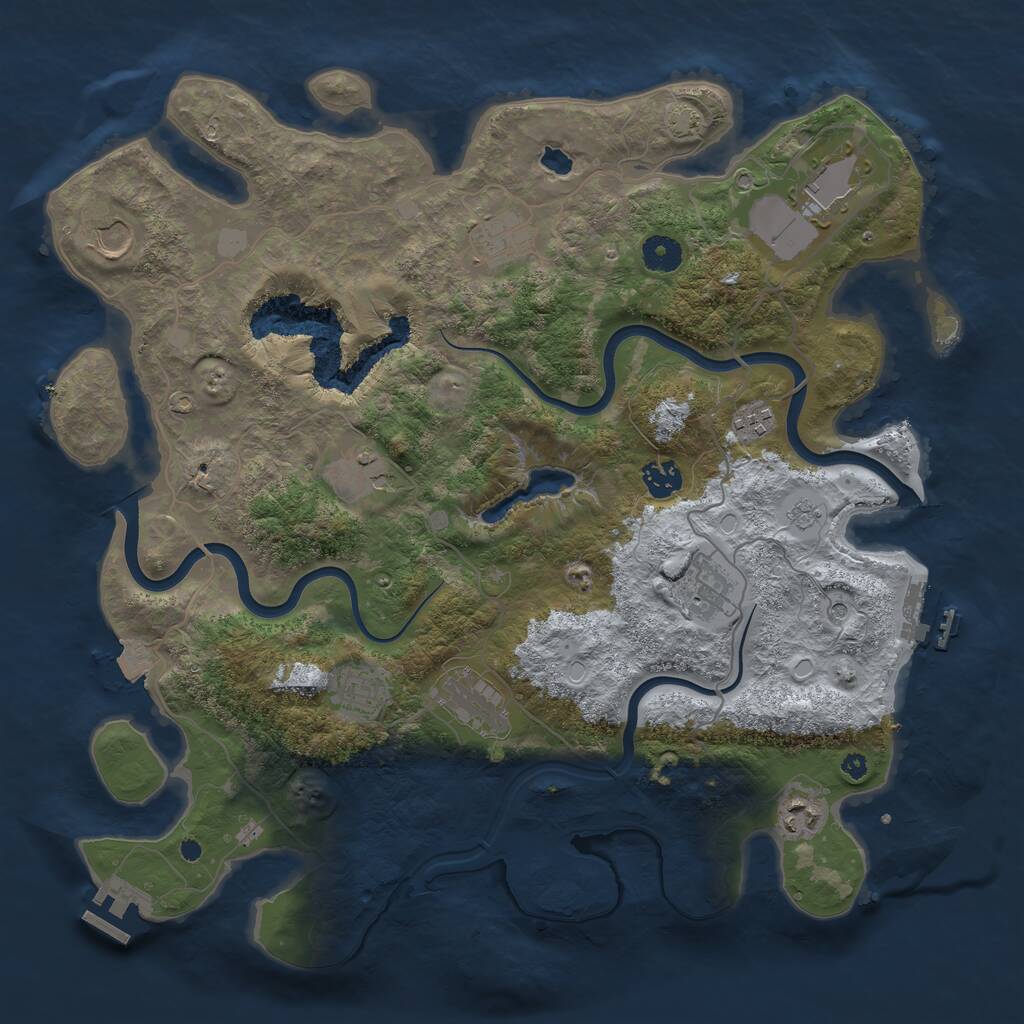 Rust Map: Procedural Map, Size: 4000, Seed: 2296193, 16 Monuments