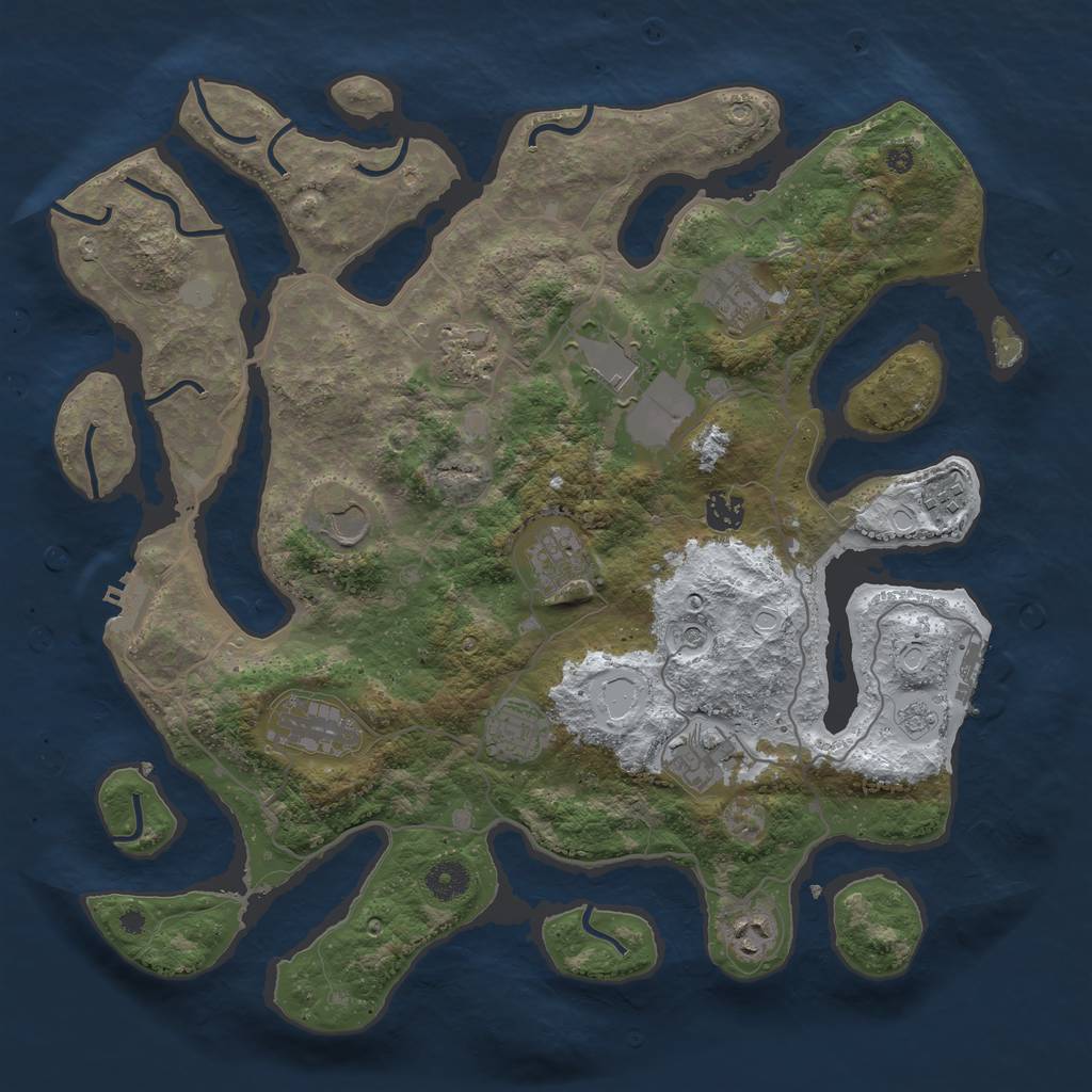 Rust Map: Procedural Map, Size: 4000, Seed: 2296193, 20 Monuments