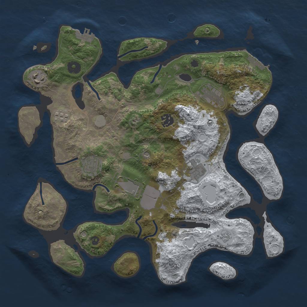 Rust Map: Procedural Map, Size: 3500, Seed: 5859014, 16 Monuments