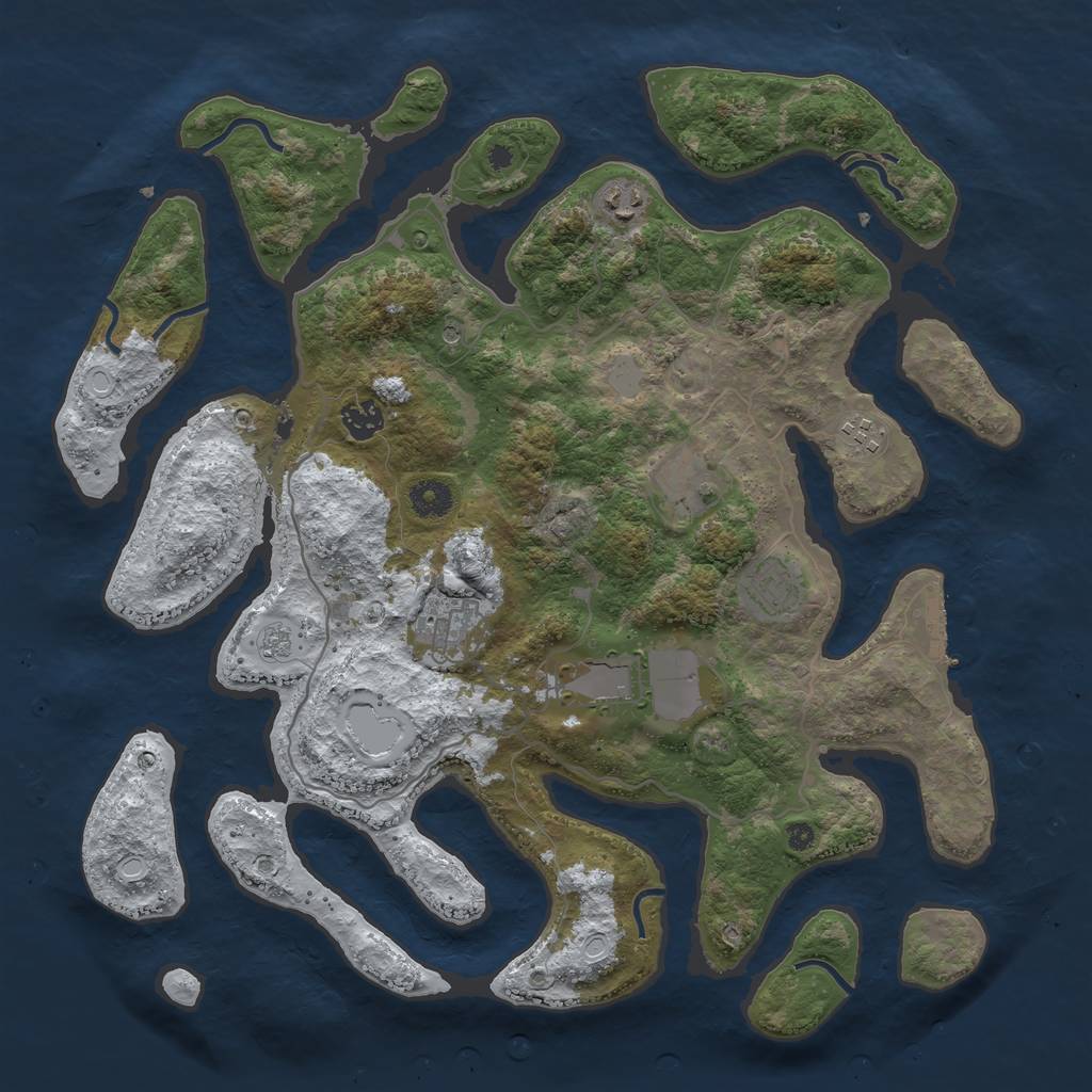 Rust Map: Procedural Map, Size: 4000, Seed: 746326, 15 Monuments