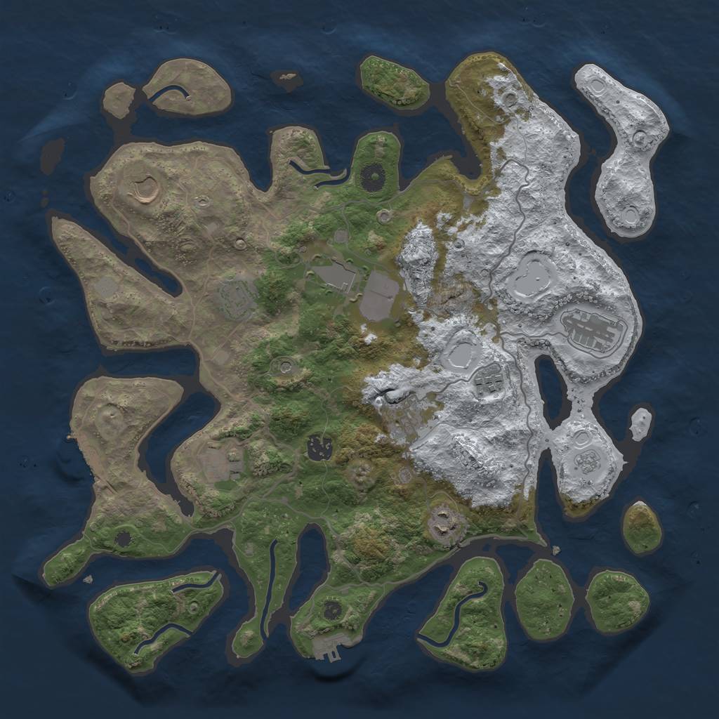 Rust Map: Procedural Map, Size: 4000, Seed: 471235, 18 Monuments