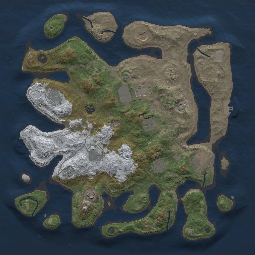 Rust Map: Procedural Map, Size: 4000, Seed: 824036, 20 Monuments