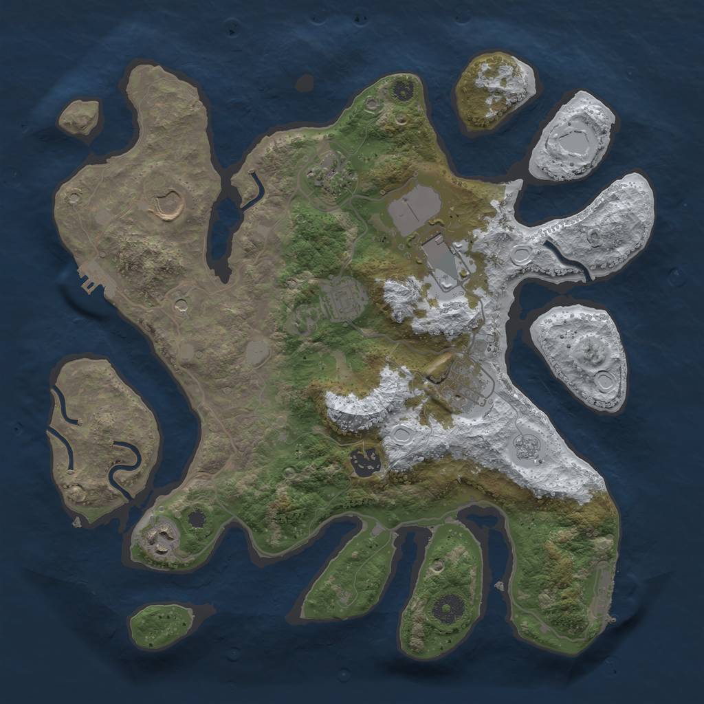 Rust Map: Procedural Map, Size: 3500, Seed: 5756453, 16 Monuments