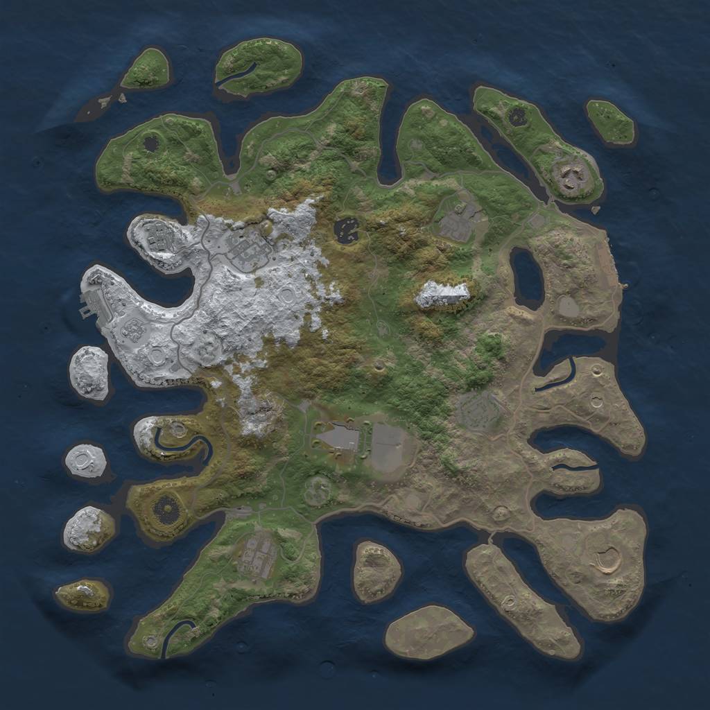 Rust Map: Procedural Map, Size: 4000, Seed: 765153, 18 Monuments