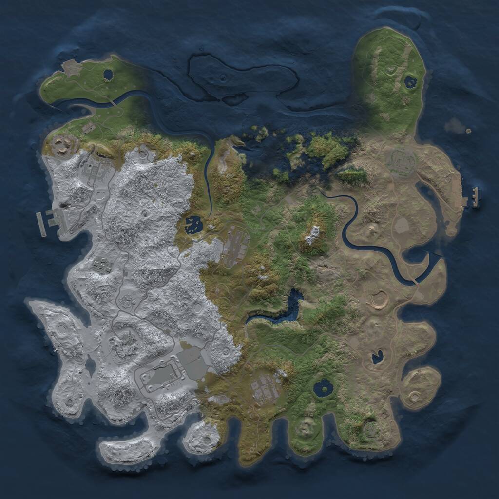 Rust Map: Procedural Map, Size: 4000, Seed: 1751294580, 16 Monuments