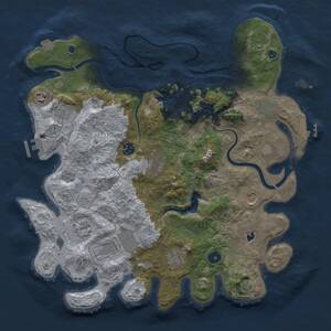 Thumbnail Rust Map: Procedural Map, Size: 4000, Seed: 1751294580, 16 Monuments