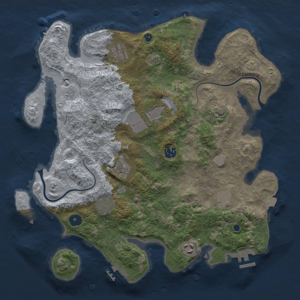 Rust Map: Procedural Map, Size: 3750, Seed: 72, 14 Monuments