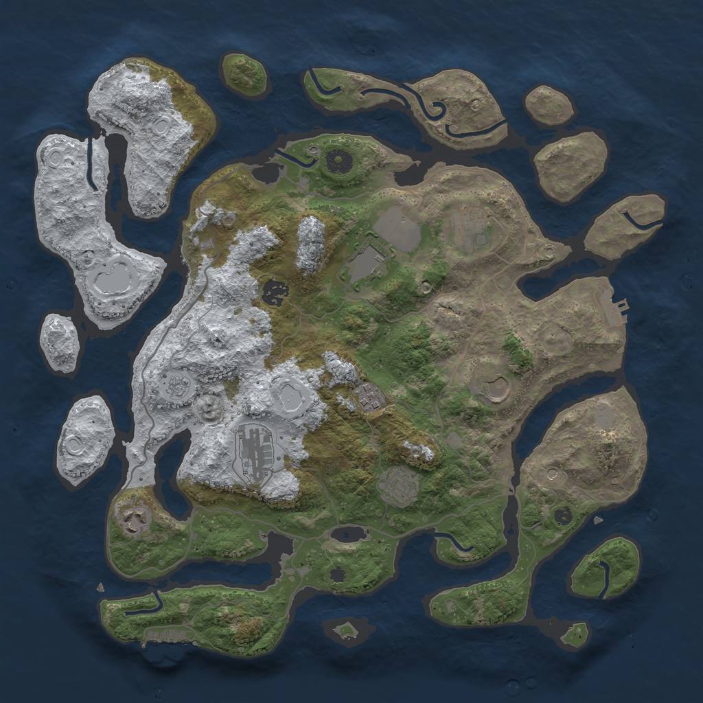 Rust Map: Procedural Map, Size: 4000, Seed: 322400, 17 Monuments