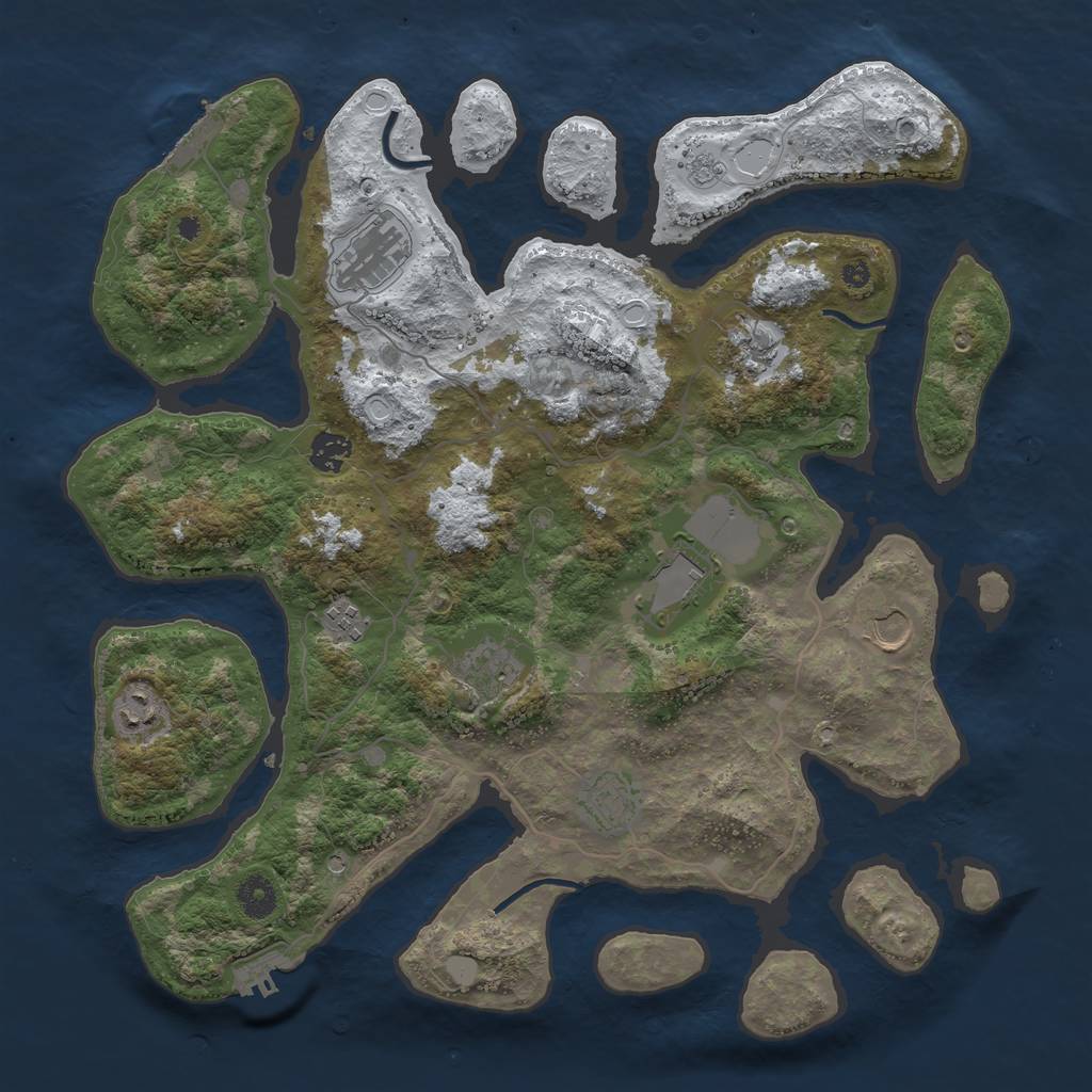 Rust Map: Procedural Map, Size: 4000, Seed: 711112, 18 Monuments