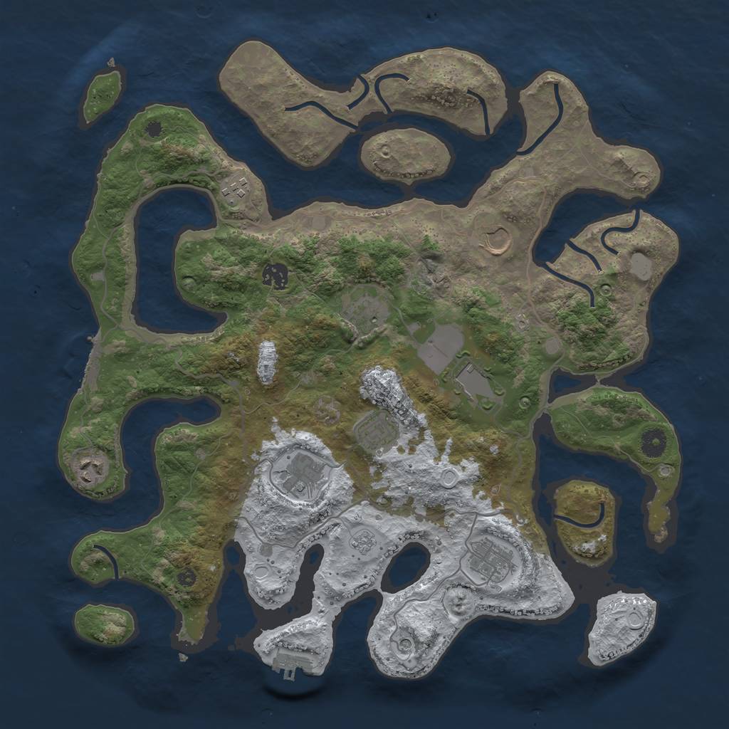Rust Map: Procedural Map, Size: 4000, Seed: 624845, 18 Monuments