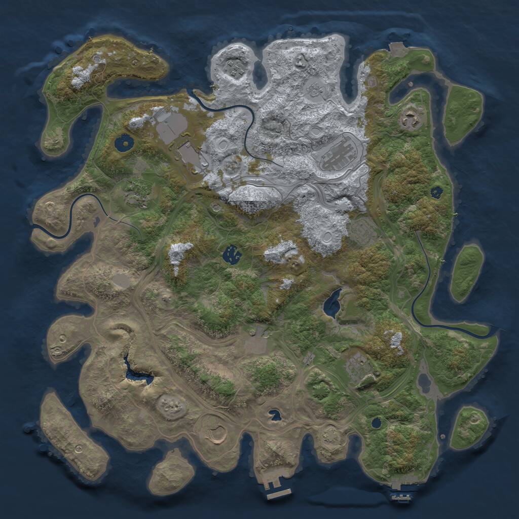 Rust Map: Procedural Map, Size: 4250, Seed: 834223, 16 Monuments