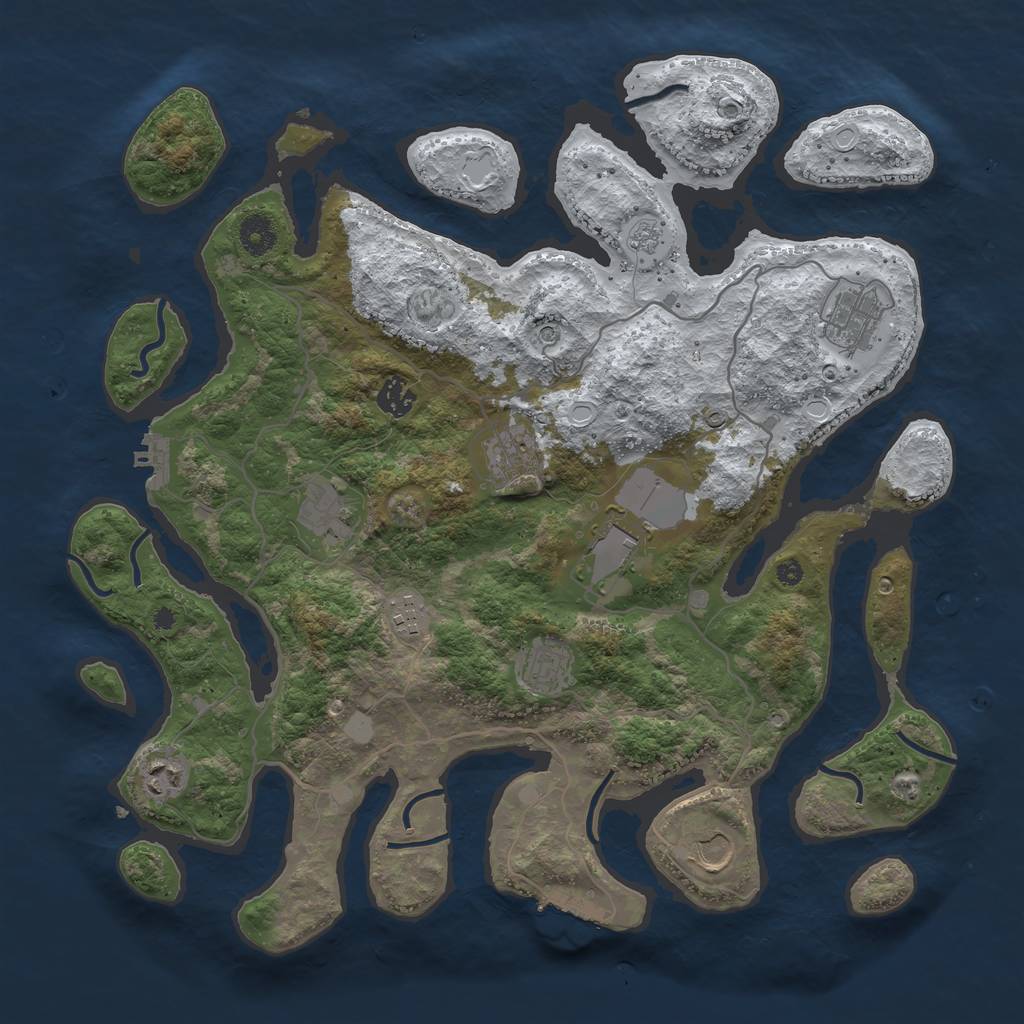 Rust Map: Procedural Map, Size: 4000, Seed: 1665311214, 18 Monuments