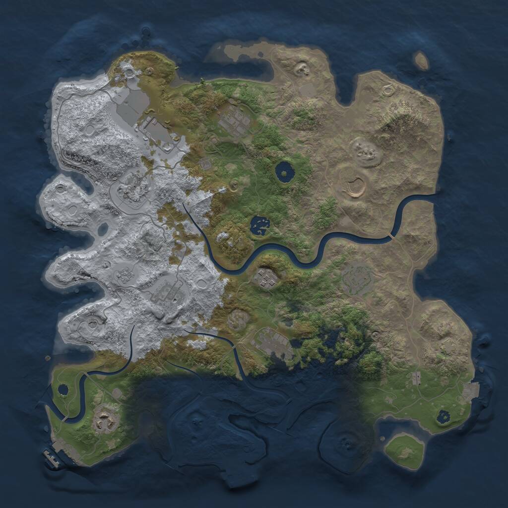 Rust Map: Procedural Map, Size: 3850, Seed: 2346, 16 Monuments