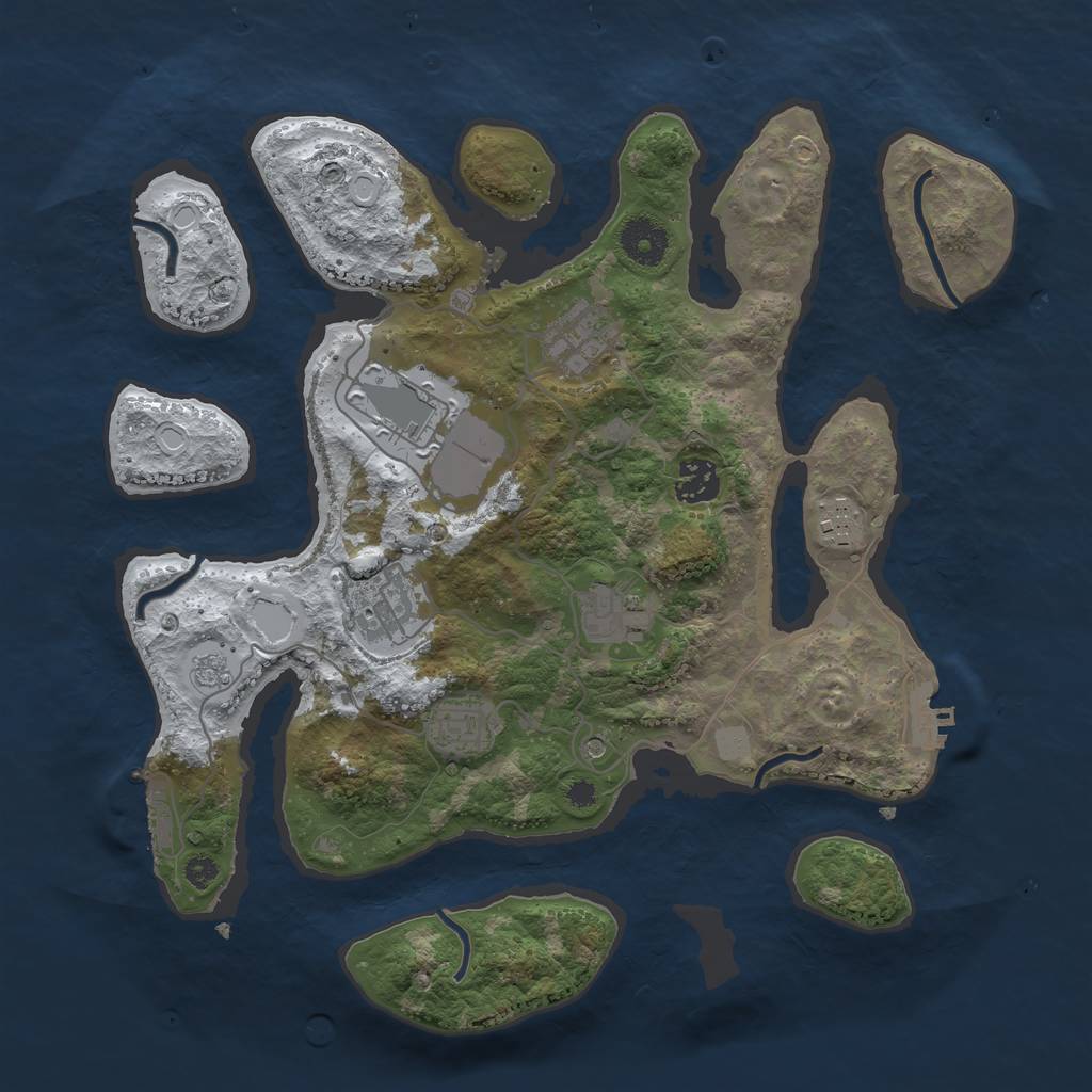 Rust Map: Procedural Map, Size: 3500, Seed: 5432186, 16 Monuments