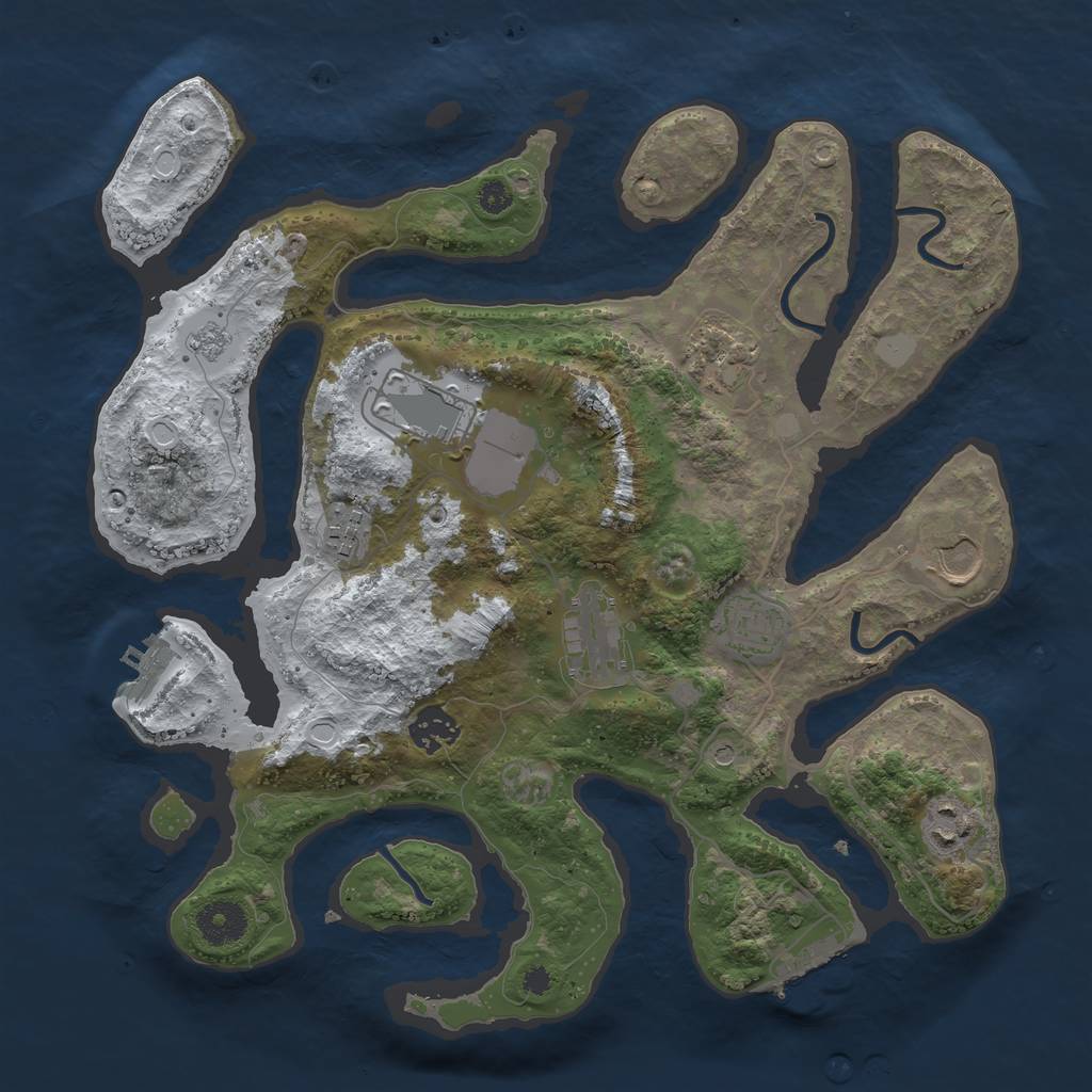 Rust Map: Procedural Map, Size: 3500, Seed: 868449684, 17 Monuments