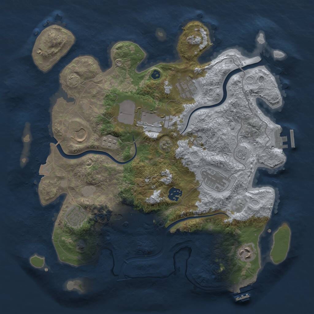 Rust Map: Procedural Map, Size: 3500, Seed: 118234476, 15 Monuments