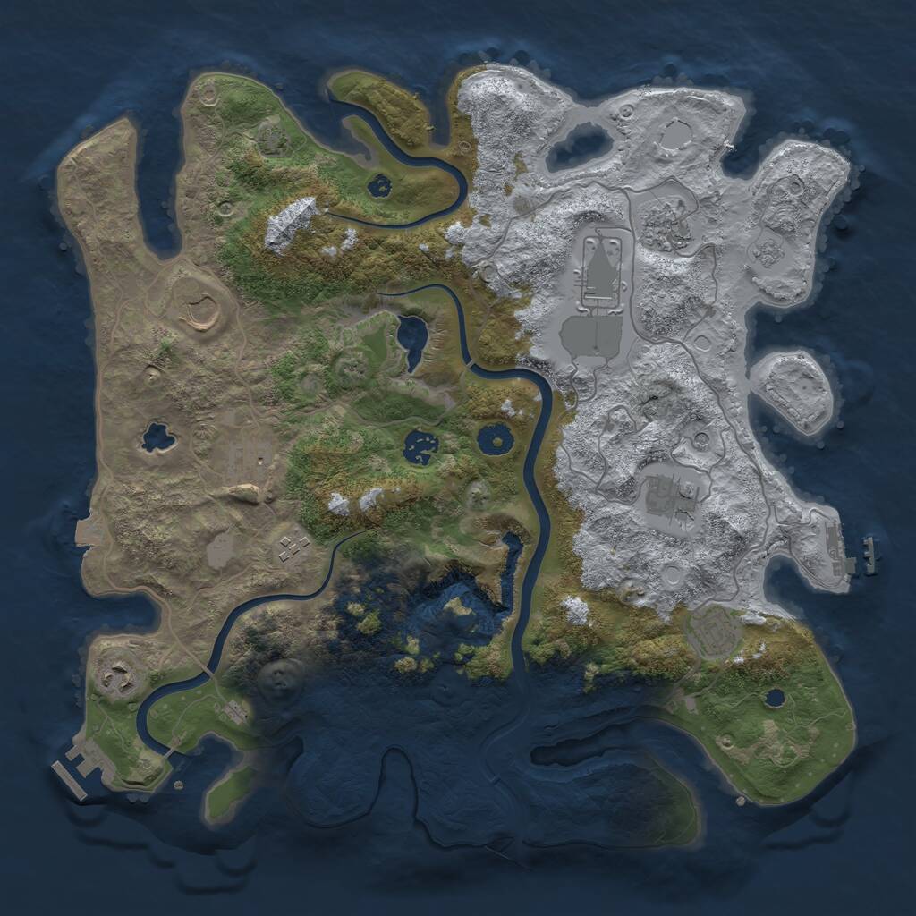 Rust Map: Procedural Map, Size: 4000, Seed: 294841, 15 Monuments