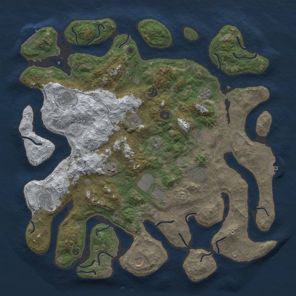 Rust Map: Procedural Map, Size: 4500, Seed: 2137666, 19 Monuments