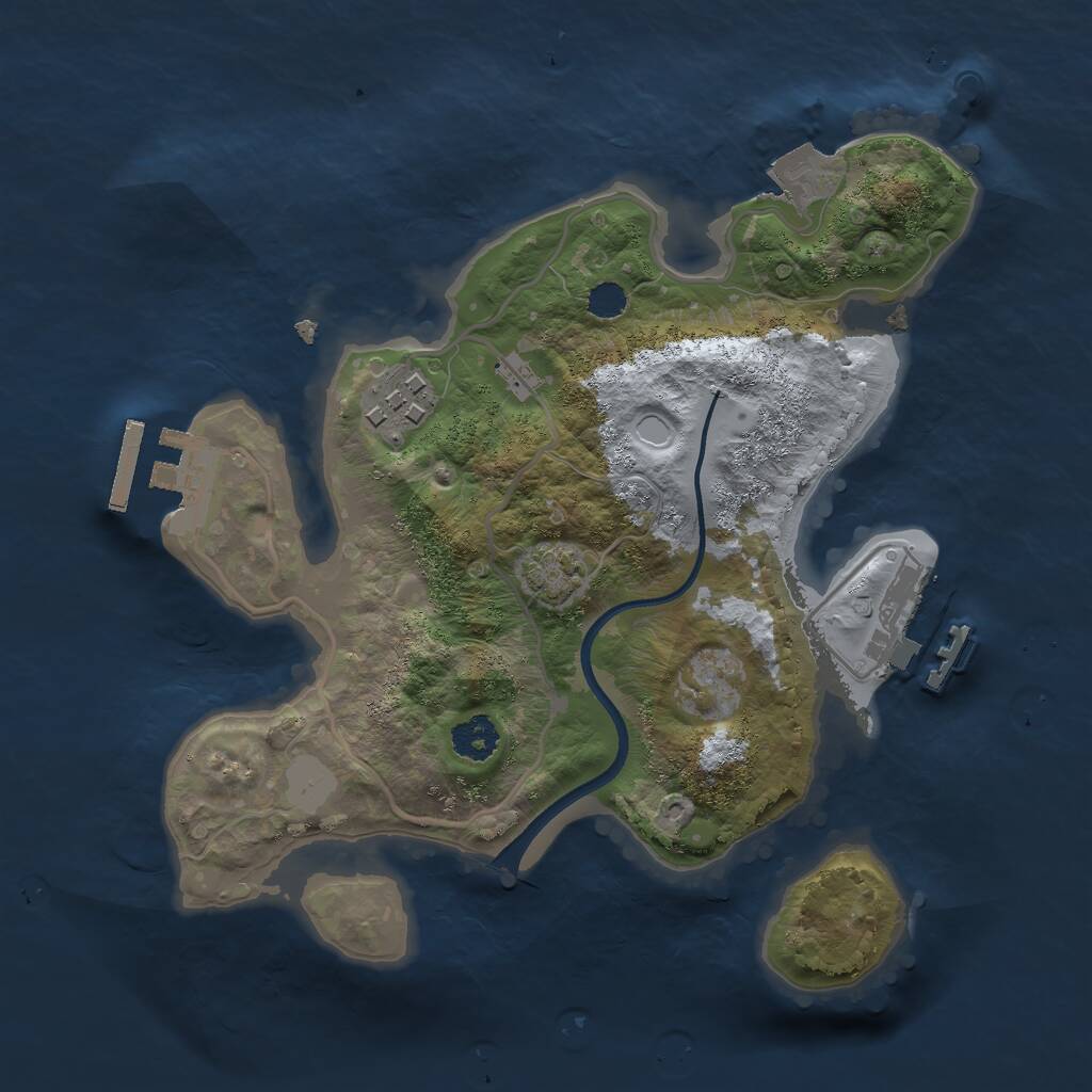 Rust Map: Procedural Map, Size: 2400, Seed: 69696969, 5 Monuments