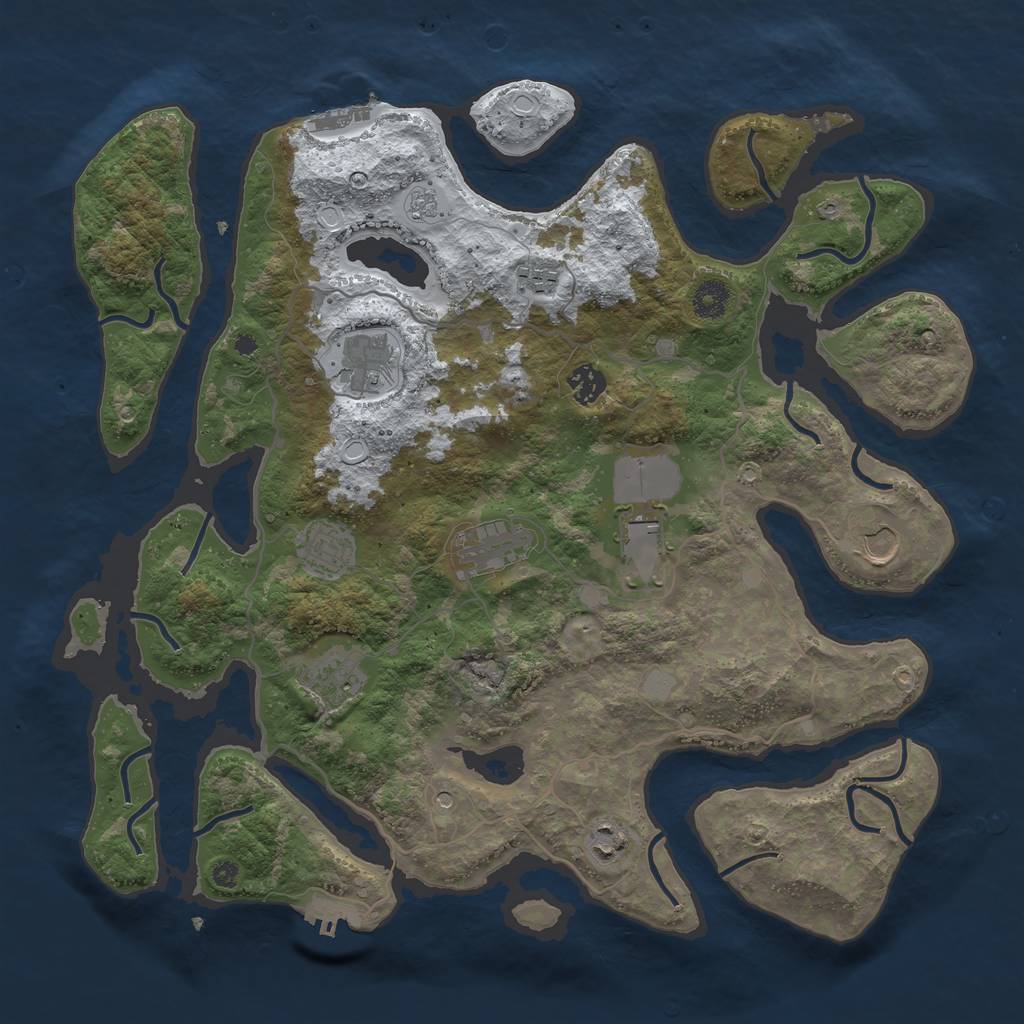 Rust Map: Procedural Map, Size: 4000, Seed: 690022, 18 Monuments