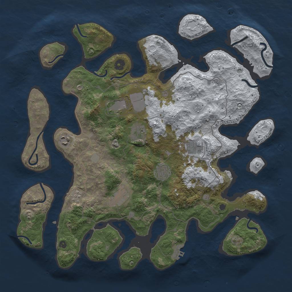 Rust Map: Procedural Map, Size: 4000, Seed: 400082, 15 Monuments