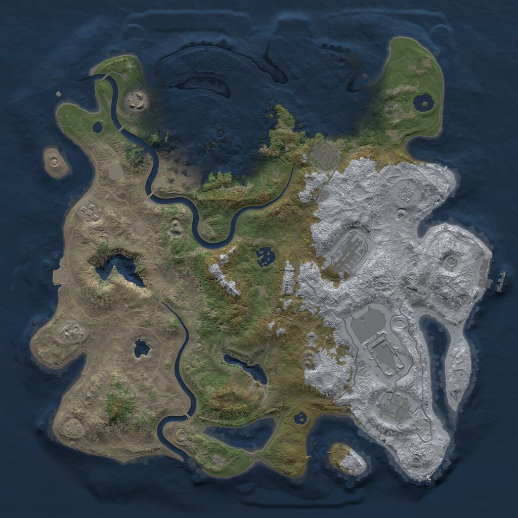 Rust Map: Procedural Map, Size: 4000, Seed: 951866, 14 Monuments