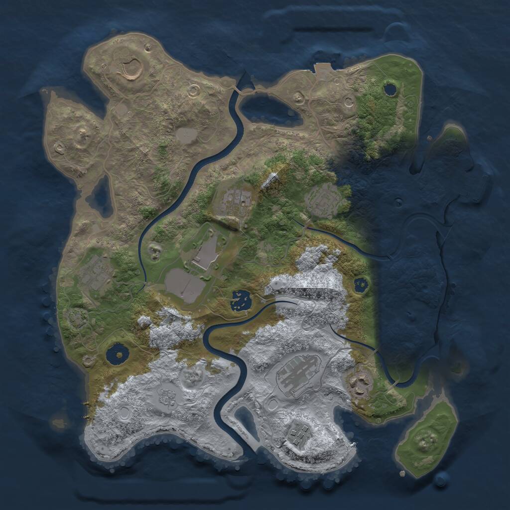 Rust Map: Procedural Map, Size: 3500, Seed: 6419418, 14 Monuments