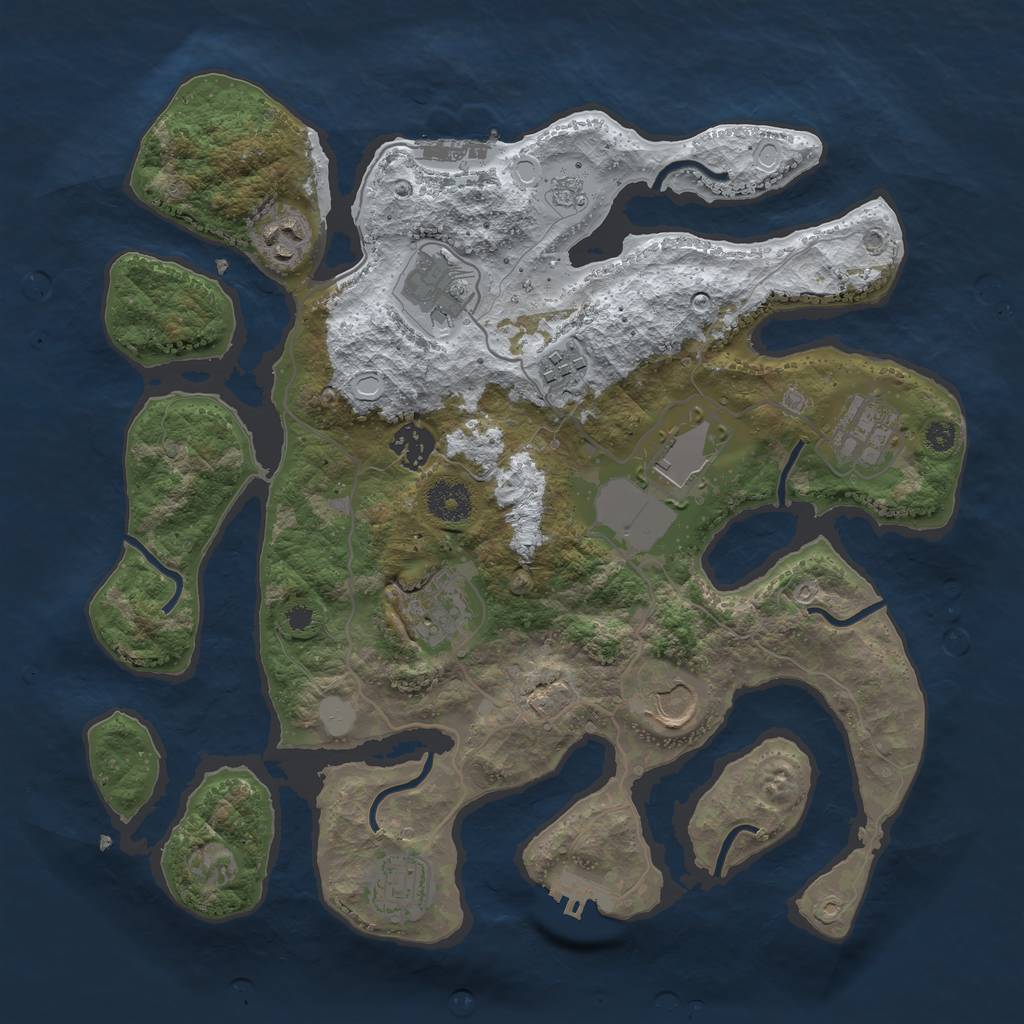 Rust Map: Procedural Map, Size: 3500, Seed: 98565, 17 Monuments