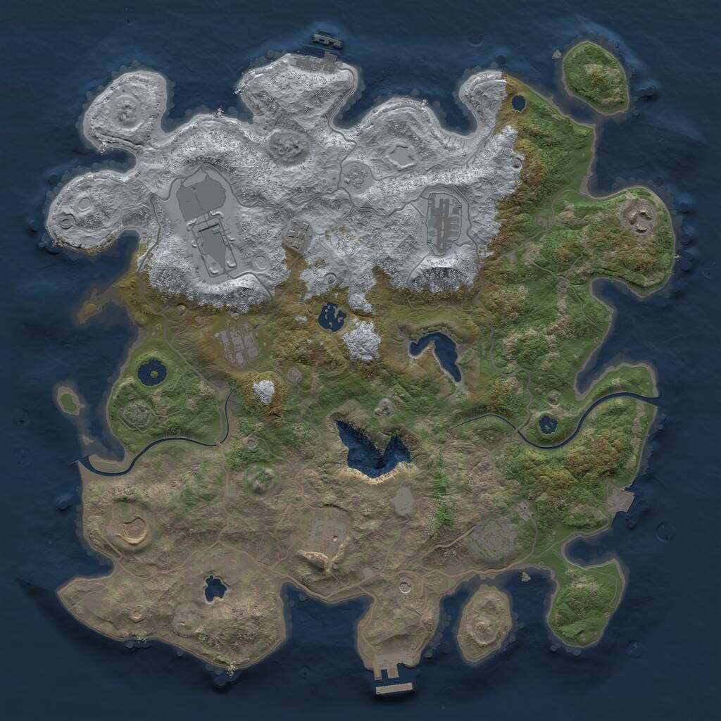 Rust Map: Procedural Map, Size: 4000, Seed: 751387, 15 Monuments