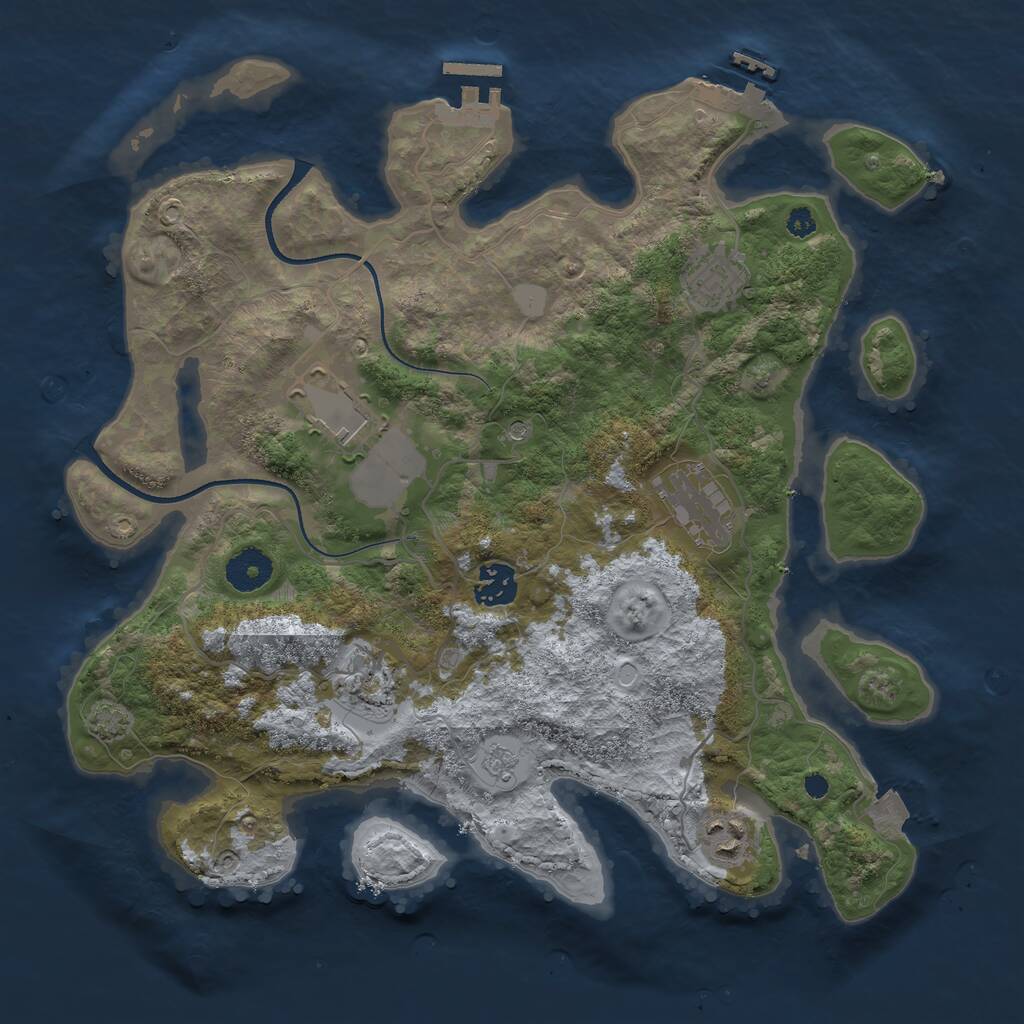 Rust Map: Procedural Map, Size: 3500, Seed: 4170197, 12 Monuments