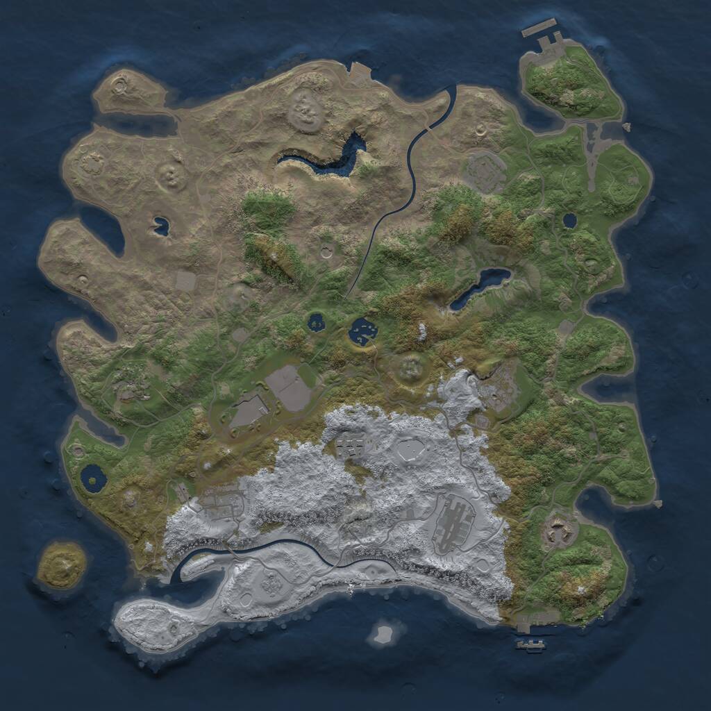 Rust Map: Procedural Map, Size: 4000, Seed: 294364, 15 Monuments