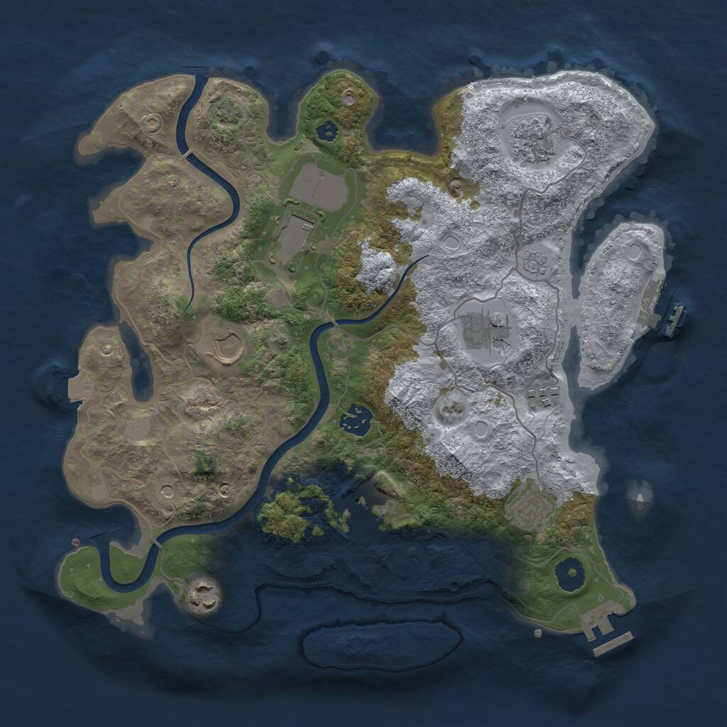 Rust Map: Procedural Map, Size: 3500, Seed: 1688644, 15 Monuments