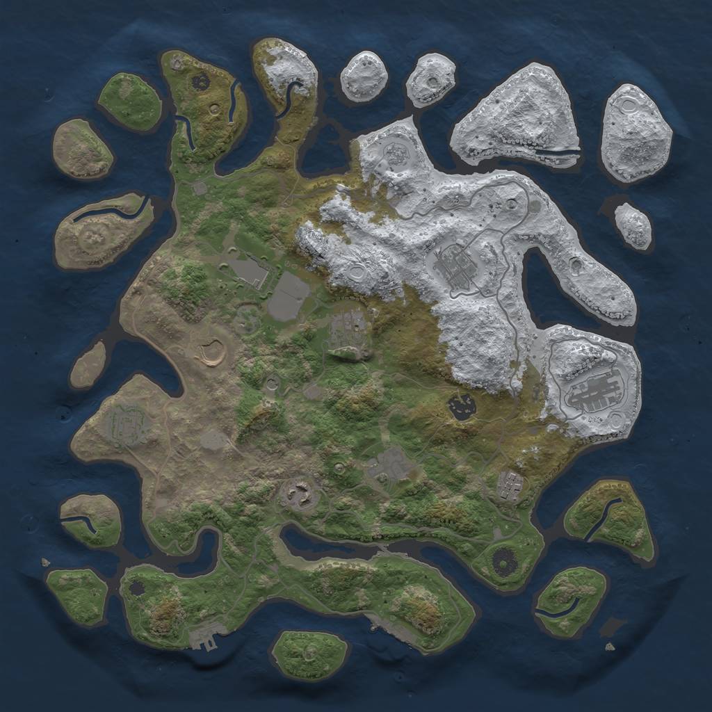 Rust Map: Procedural Map, Size: 4000, Seed: 323906, 19 Monuments