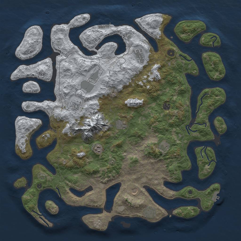 Rust Map: Procedural Map, Size: 5000, Seed: 1693532314, 19 Monuments